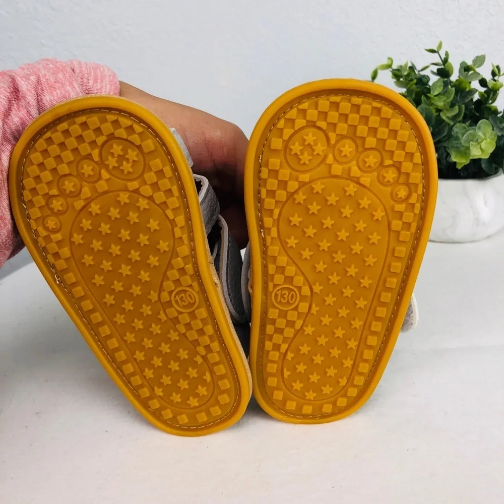 NEW BABY GREY SANDALS VELCRO STRAPS
